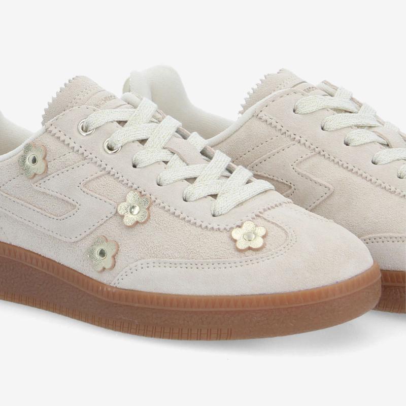 SHEFFIELD FLOWER W - SUEDE/FLOWER - OFF WHITE/GOLD